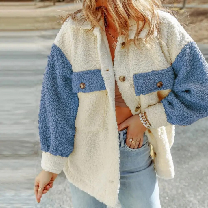Flauschige Damen Teddy Jacke | Kurz