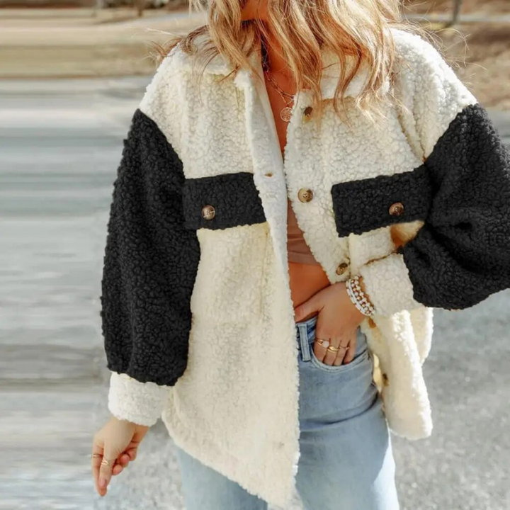 Flauschige Damen Teddy Jacke | Kurz