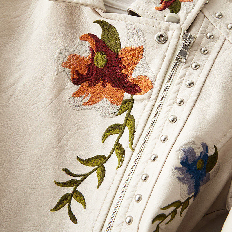 Damen Blumenmuster Reißverschluss Jacke | Langen Ärmeln