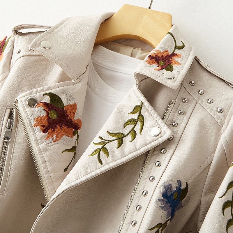 Damen Blumenmuster Reißverschluss Jacke | Langen Ärmeln