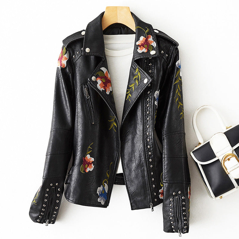 Damen Blumenmuster Reißverschluss Jacke | Langen Ärmeln