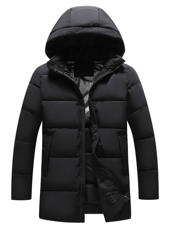 Gefütterte Herren-Winterjacke | Schwarz