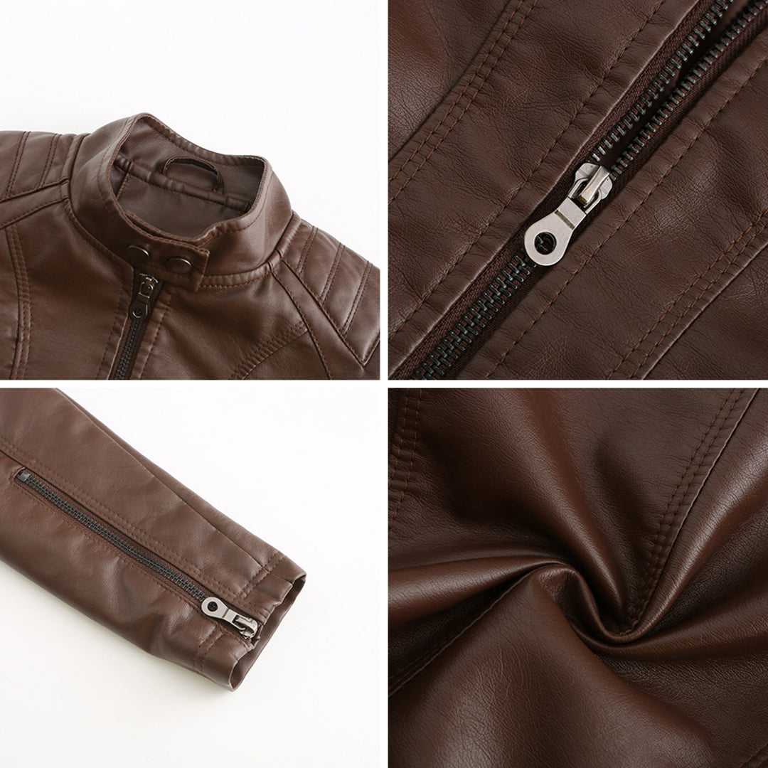Damen Biker Jacke mit Reißverschluss | Lange Ärmel