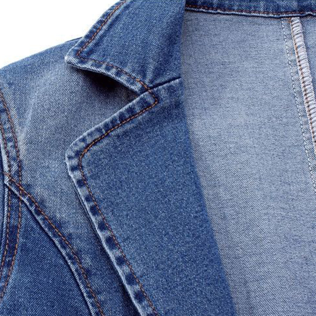 Damen langarm Jeansjacke | Vordertaschen