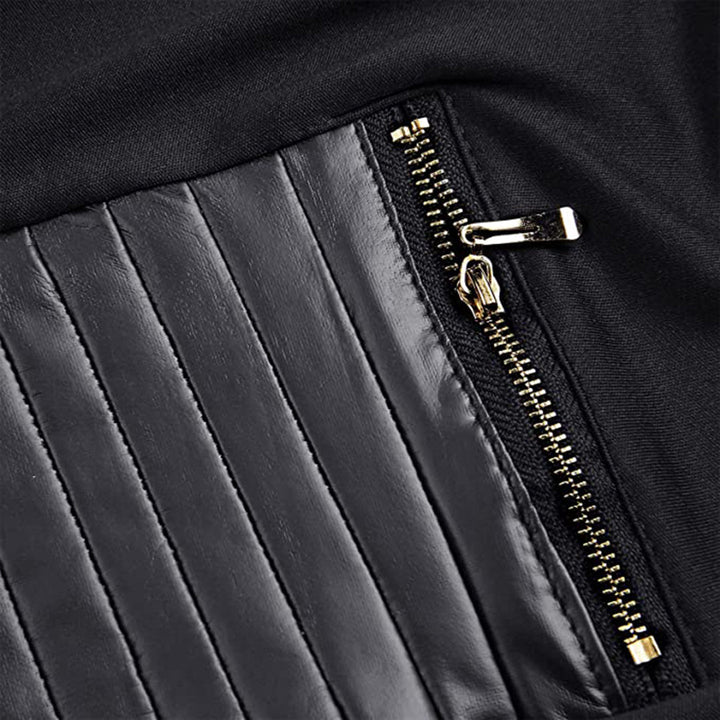 Stilvolle moderne damenhose im schwarzen lederstyle