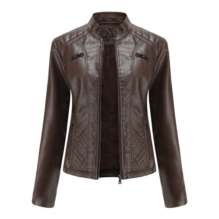 Damen Biker Jacke mit Reißverschluss | Lange Ärmel