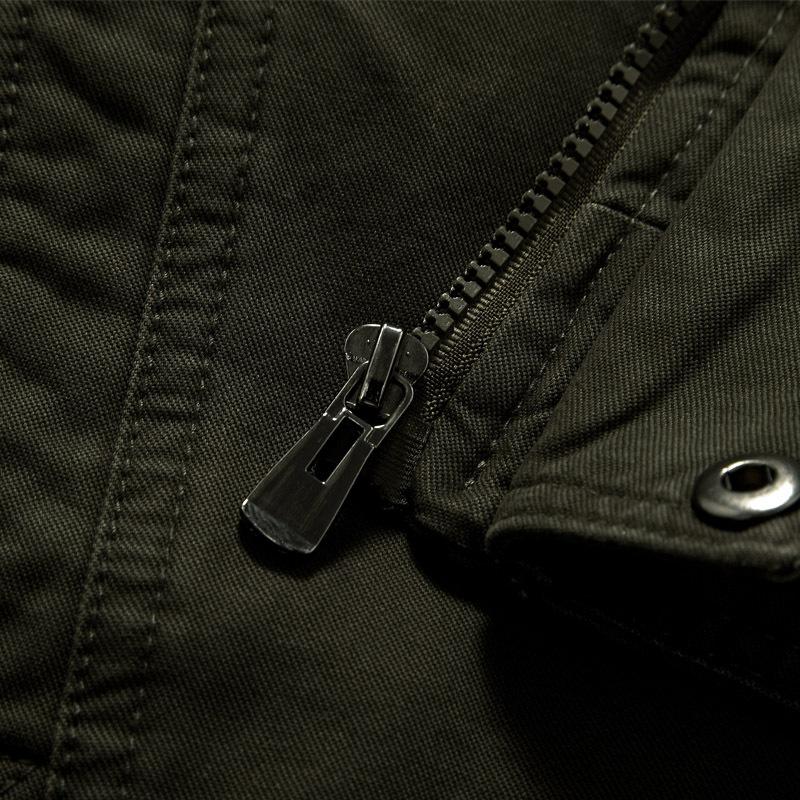 Herren Langarm Stehkragen Jacke | Taschen