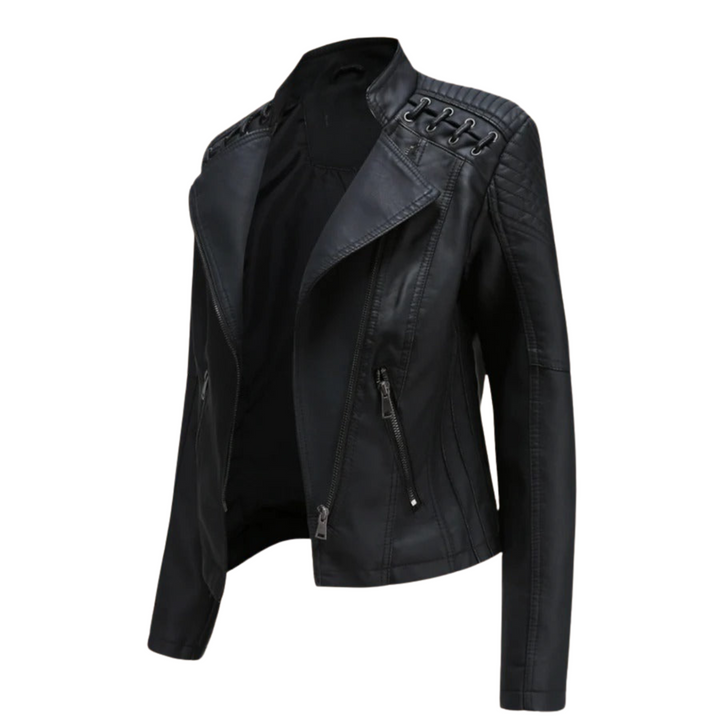 Damen stilvoll Premium Bikerjacke | Bequem