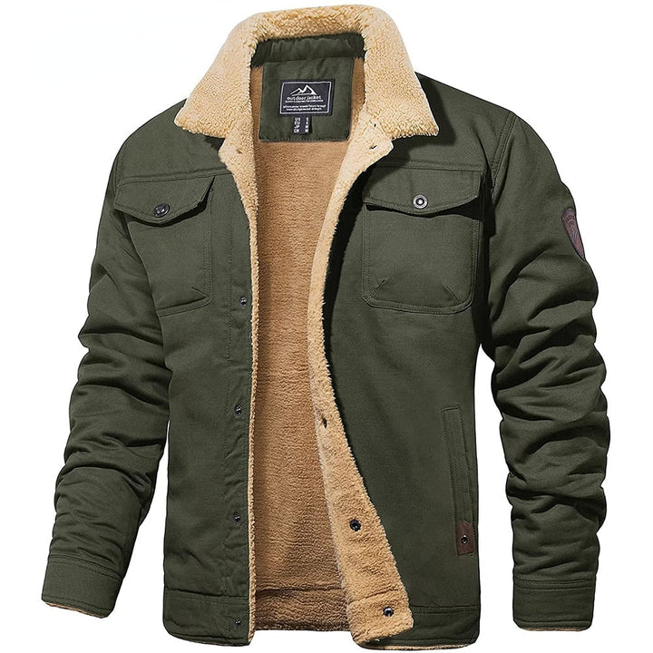 Herren Warme Jacke mit Knopfleiste | Langen Ärmeln