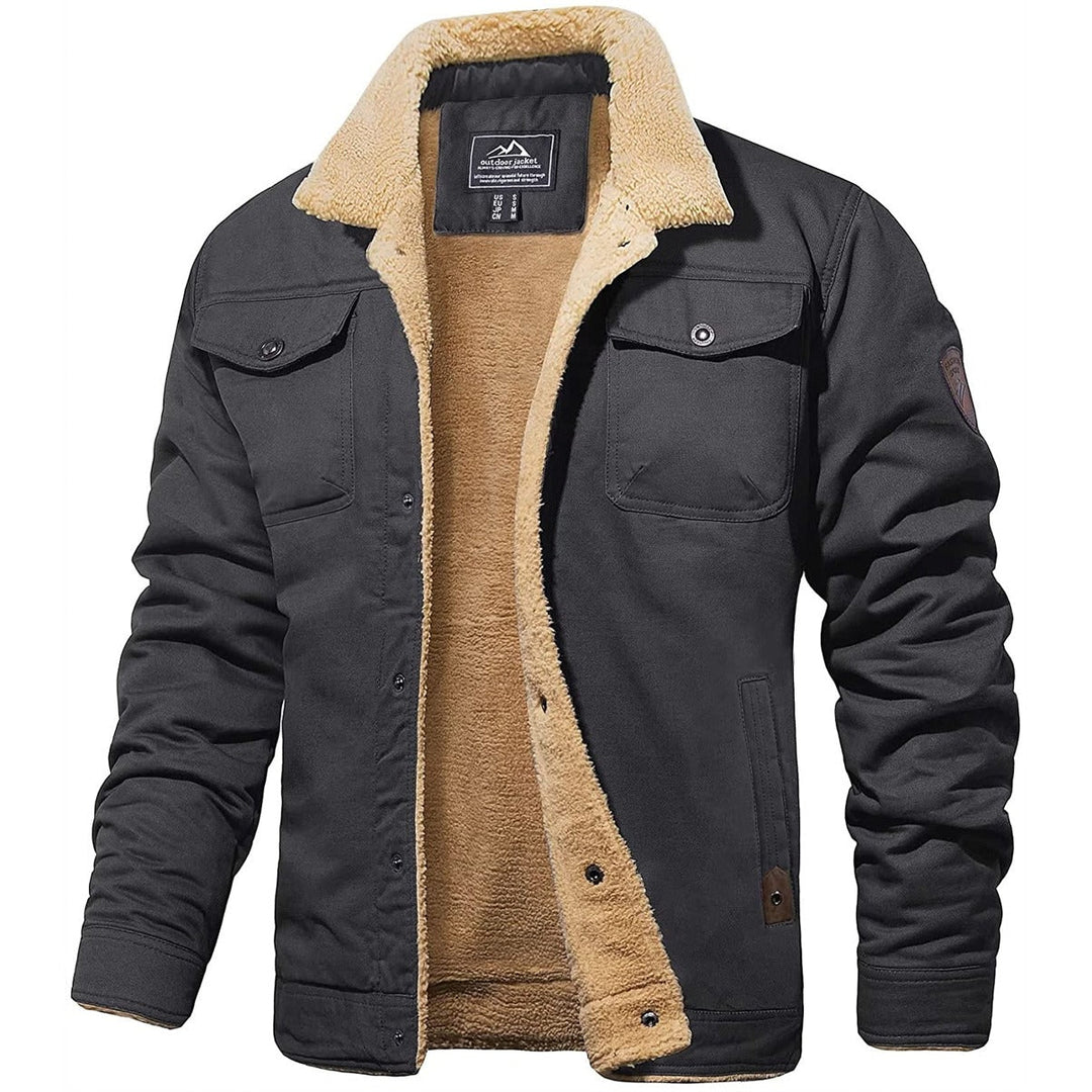 Herren Warme Jacke mit Knopfleiste | Langen Ärmeln