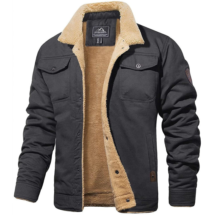 Herren Warme Jacke mit Knopfleiste | Langen Ärmeln