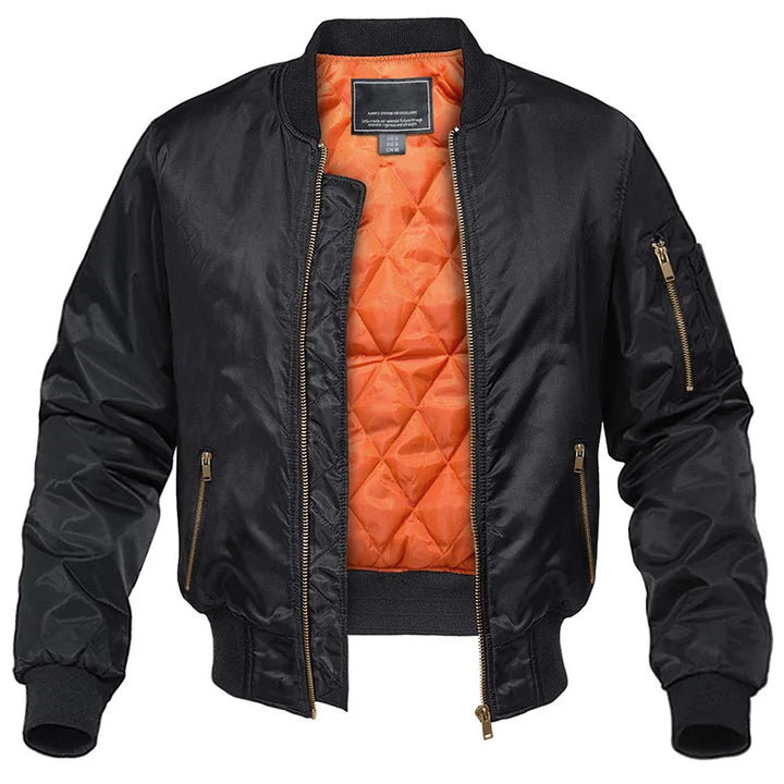 Herren Reißverschlusstaschen Bomber Jacke | Leichtgewicht
