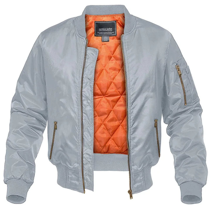 Herren Reißverschlusstaschen Bomber Jacke | Leichtgewicht