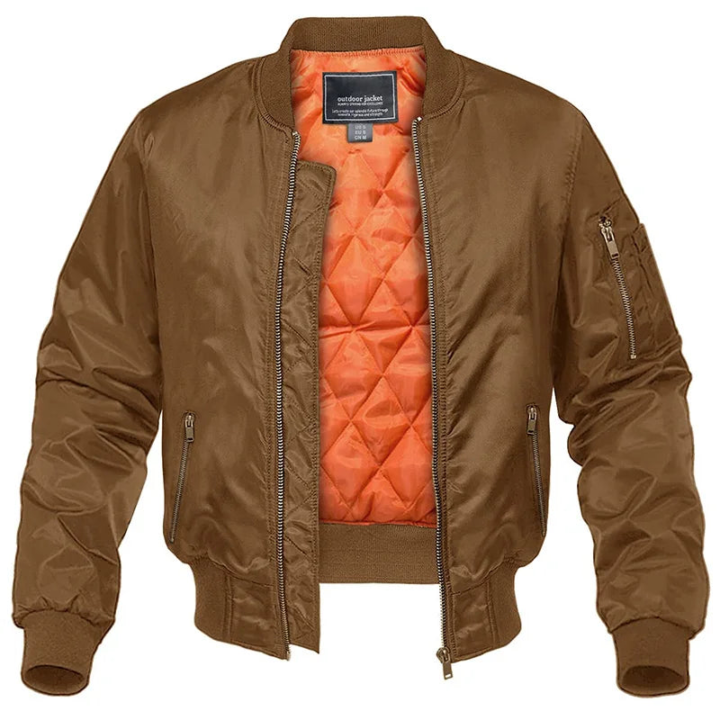 Herren Reißverschlusstaschen Bomber Jacke | Leichtgewicht