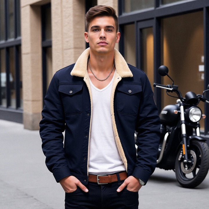 Herren Warme Jacke mit Knopfleiste | Langen Ärmeln