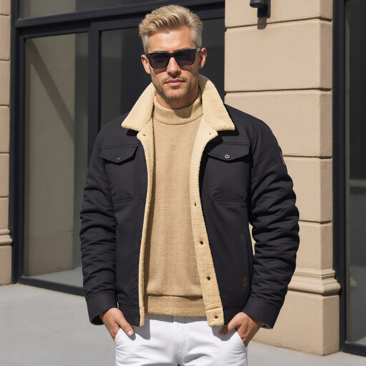 Herren Warme Jacke mit Knopfleiste | Langen Ärmeln