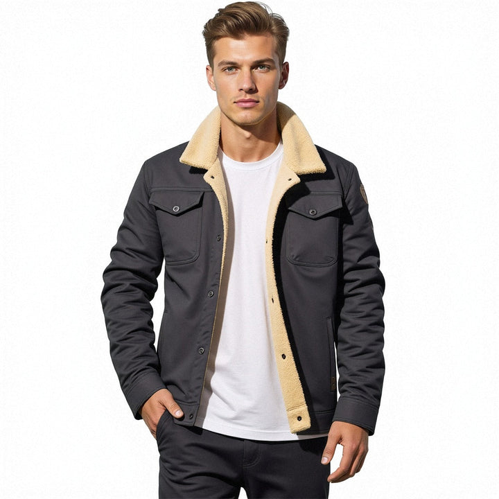 Herren Warme Jacke mit Knopfleiste | Langen Ärmeln