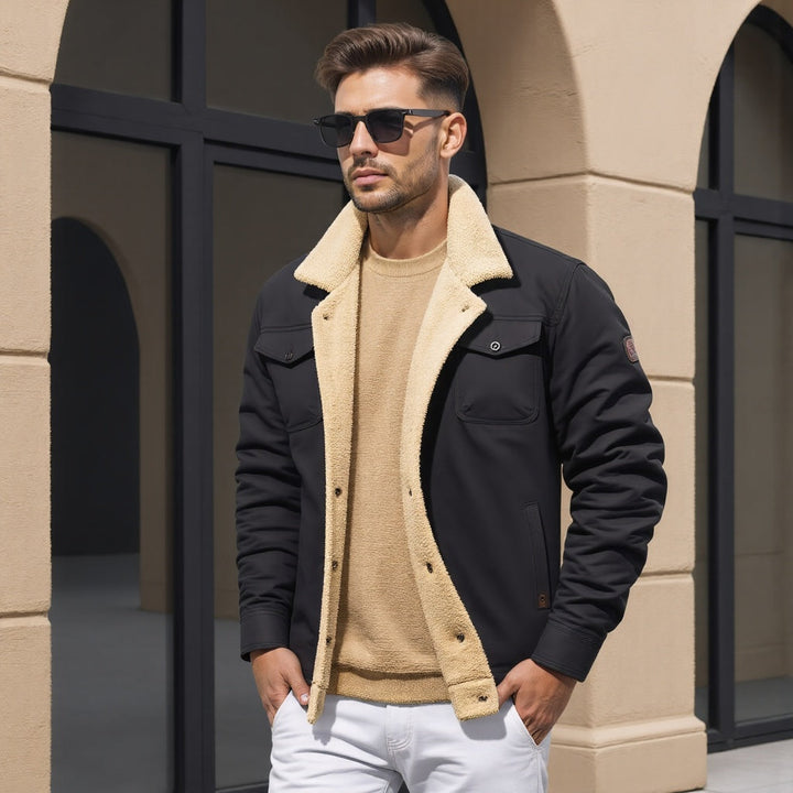 Herren Warme Jacke mit Knopfleiste | Langen Ärmeln