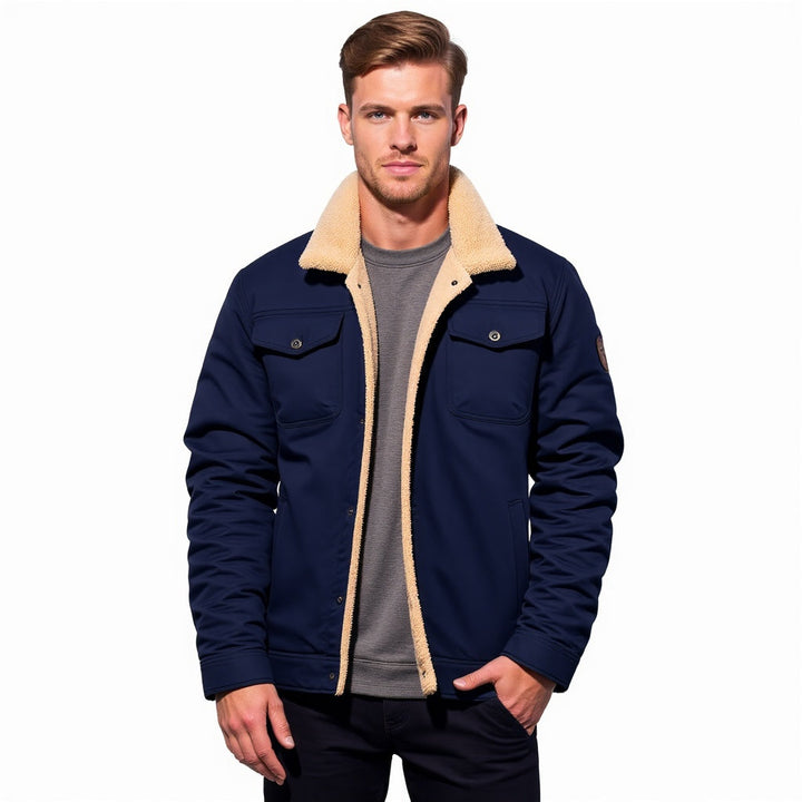 Herren Warme Jacke mit Knopfleiste | Langen Ärmeln