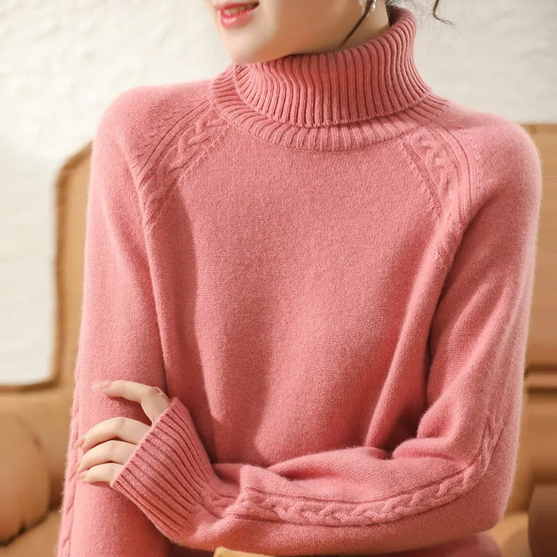 Rollkragenpullover aus kaschmir für damen