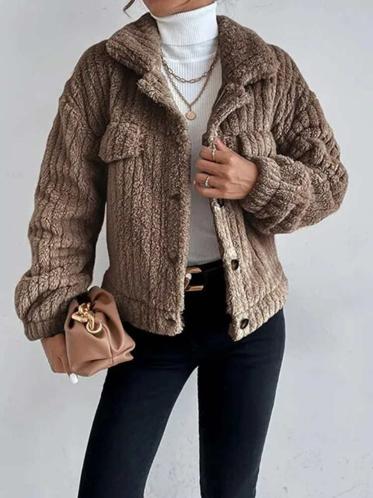 Damen Klassische Teddy Jacke | Kurz