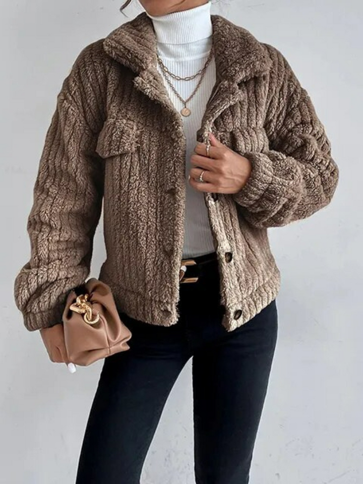 Damen Klassische Teddy Jacke | Kurz