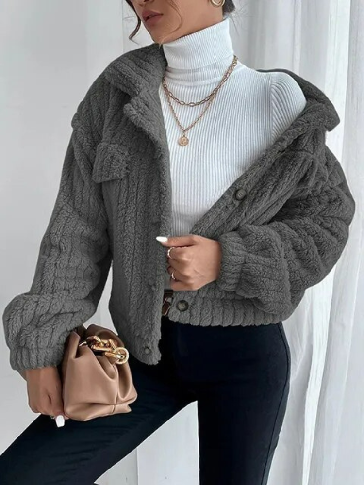 Damen Klassische Teddy Jacke | Kurz
