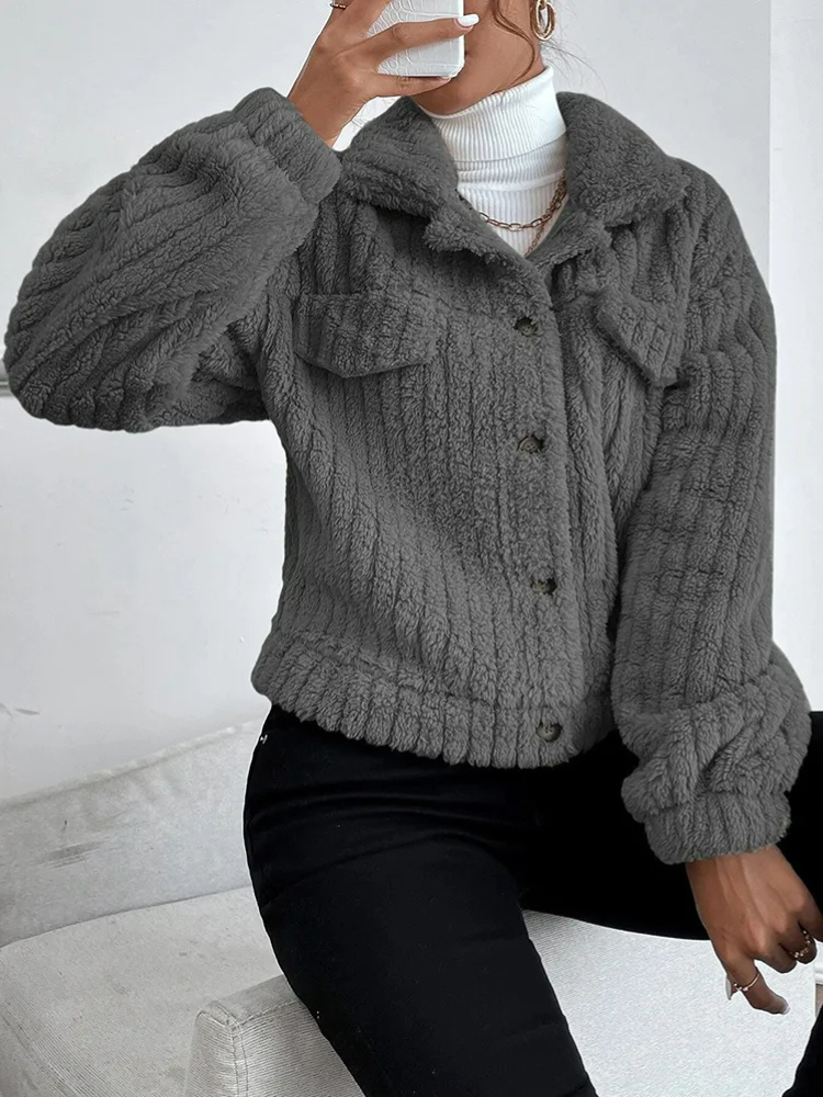 Damen Klassische Teddy Jacke | Kurz