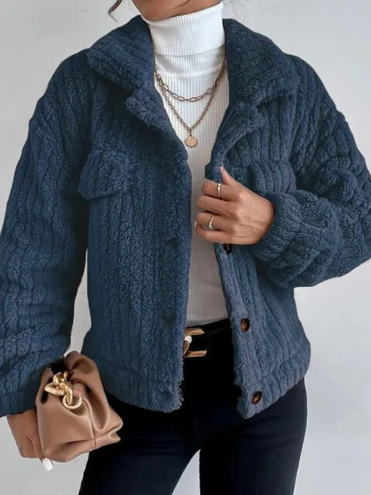 Damen Klassische Teddy Jacke | Kurz