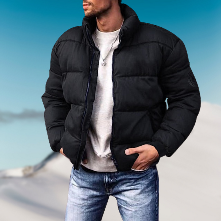 Herren Dicke Pufferjacke mit Reißverschluss | Lange Ärmel