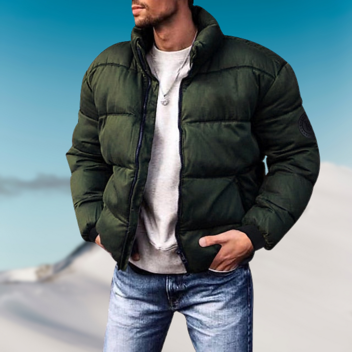Herren Dicke Pufferjacke mit Reißverschluss | Lange Ärmel