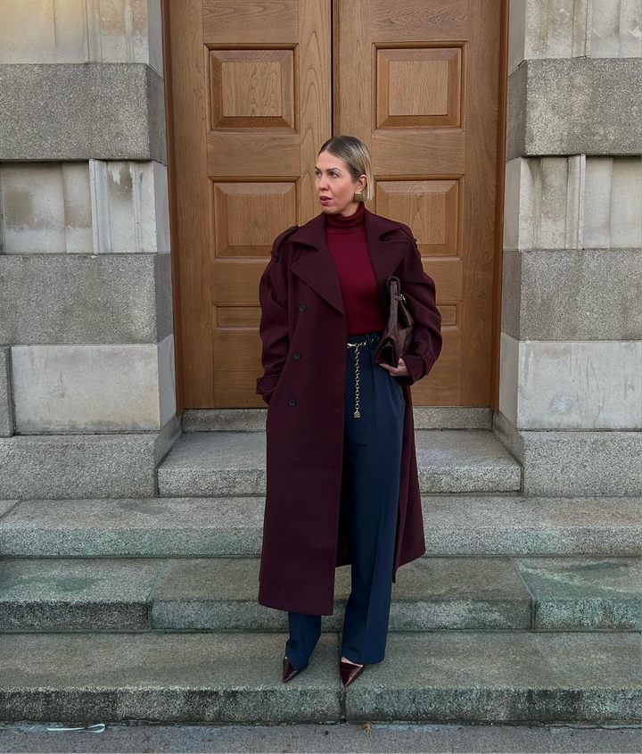 Damen Langer Trench Mantel | Zweireiher