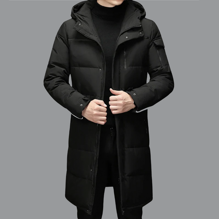 Herren Puffer Daunen Kapuze Jacke | Lange