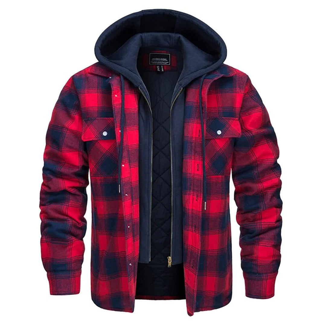 Herren Karierte Kapuzenjacke | Winter