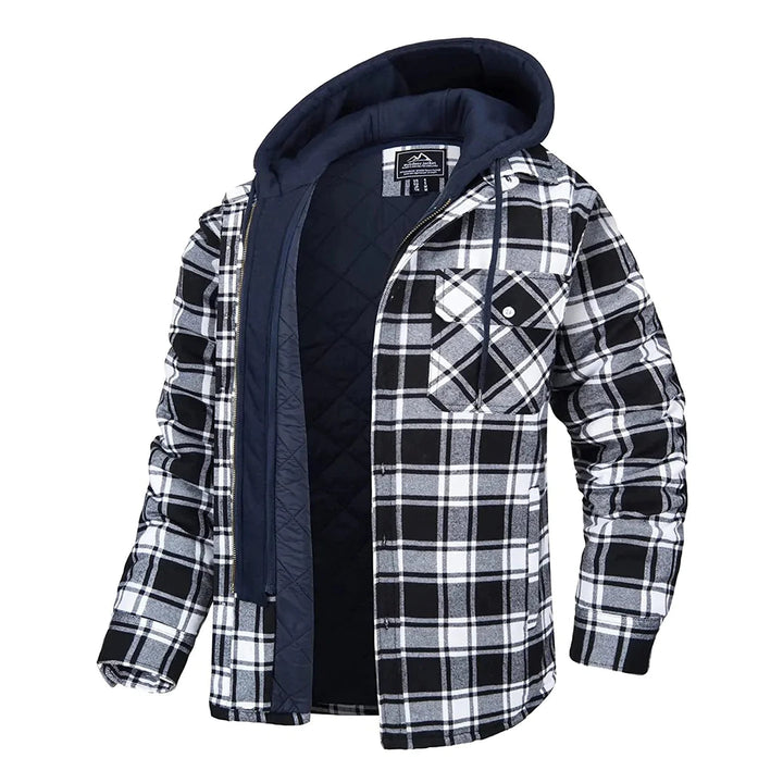Herren Karierte Kapuzenjacke | Winter