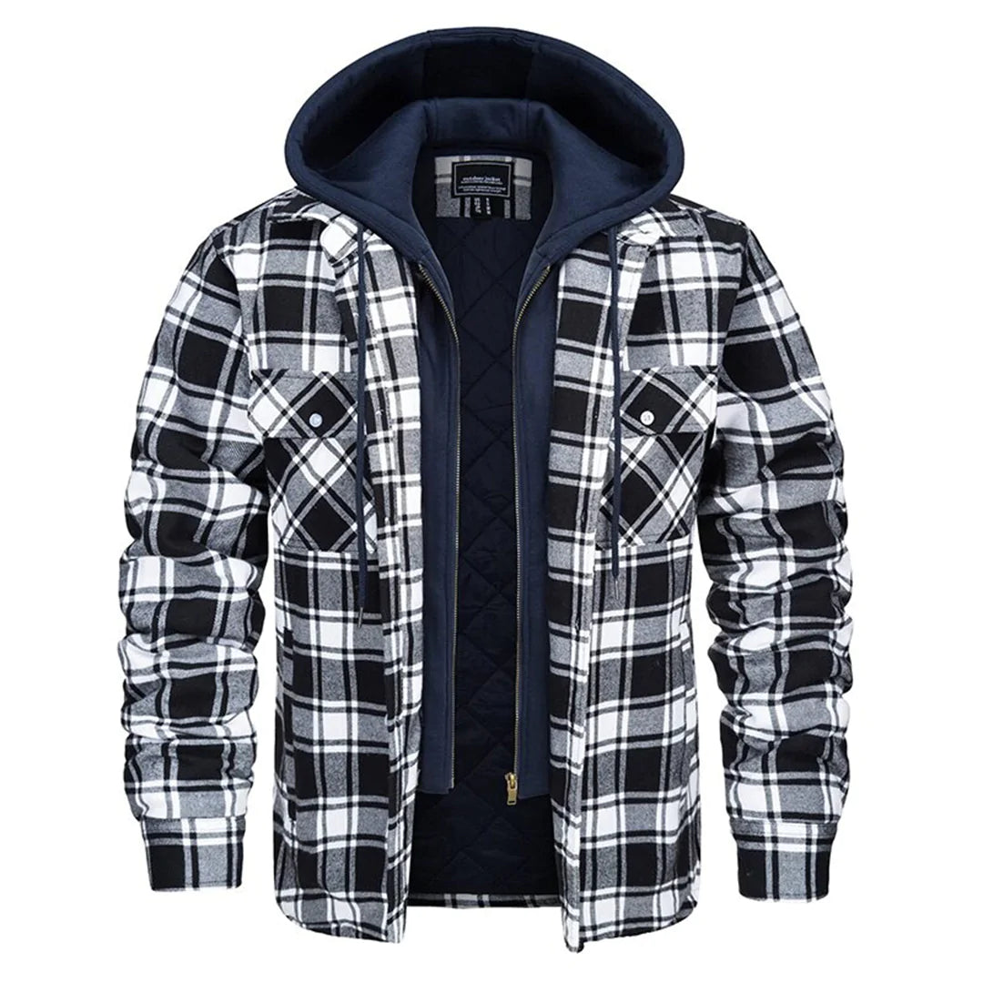 Herren Karierte Kapuzenjacke | Winter
