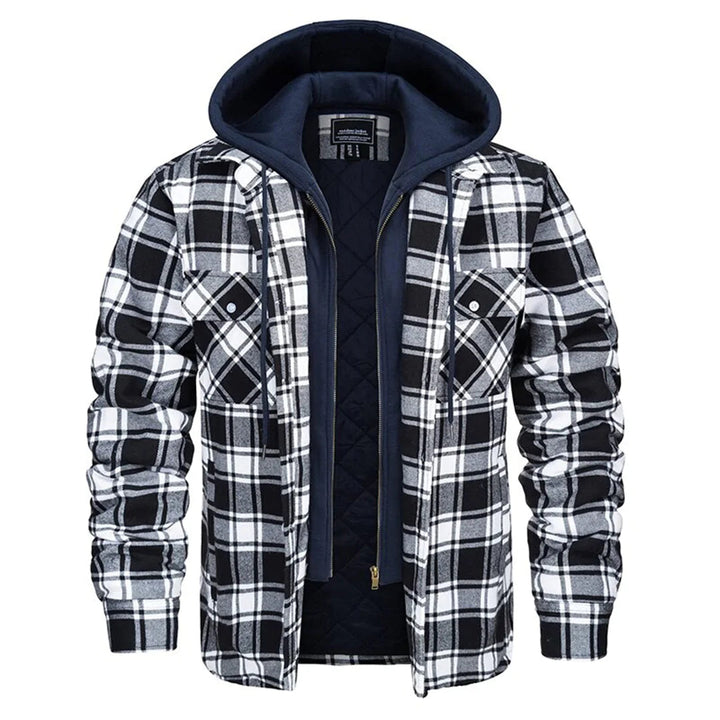 Herren Karierte Kapuzenjacke | Winter