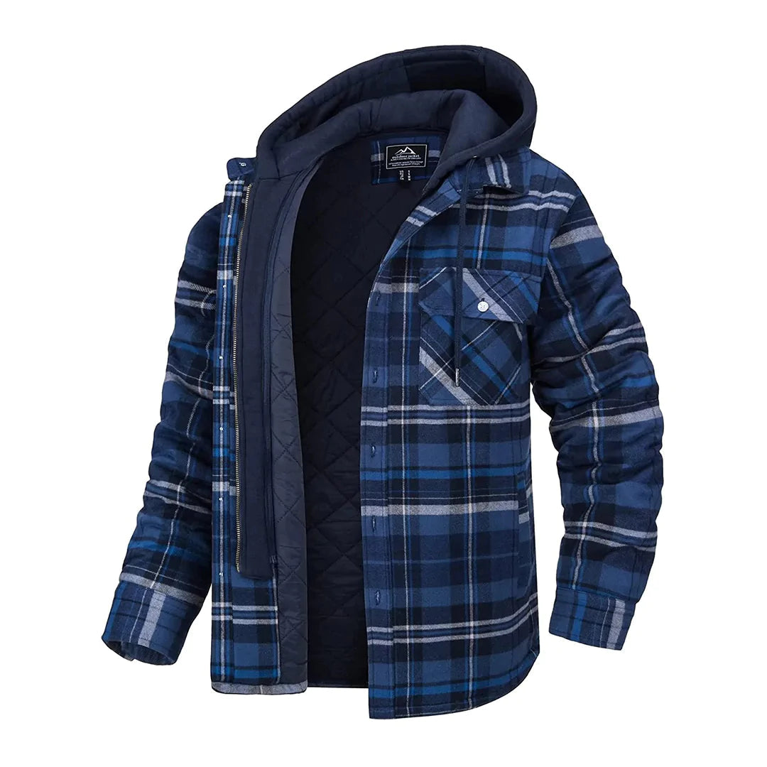 Herren Karierte Kapuzenjacke | Winter