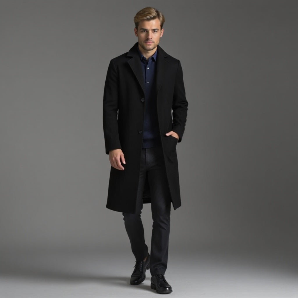 Herren Klassisch Schmaler Schnitt Formeller Trench Mantel | Winter