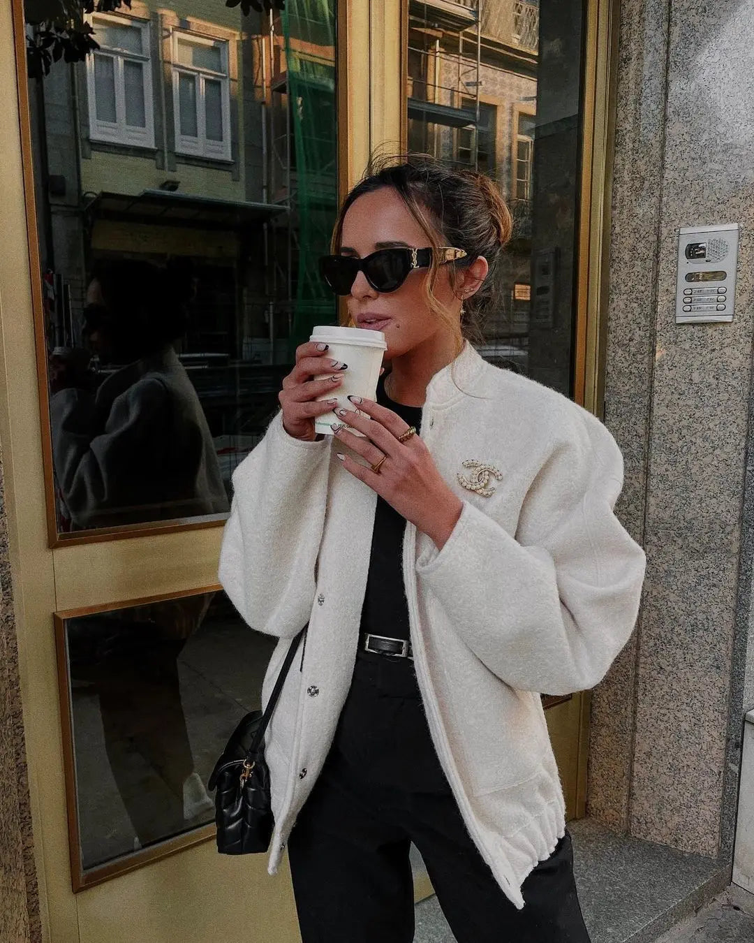 Langärmlige Woll Jacke für Damen | Zeitlos