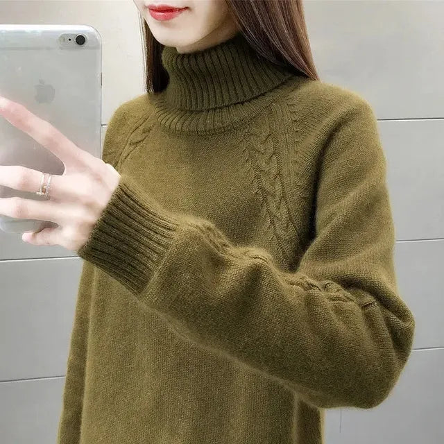 Rollkragenpullover aus kaschmir für damen