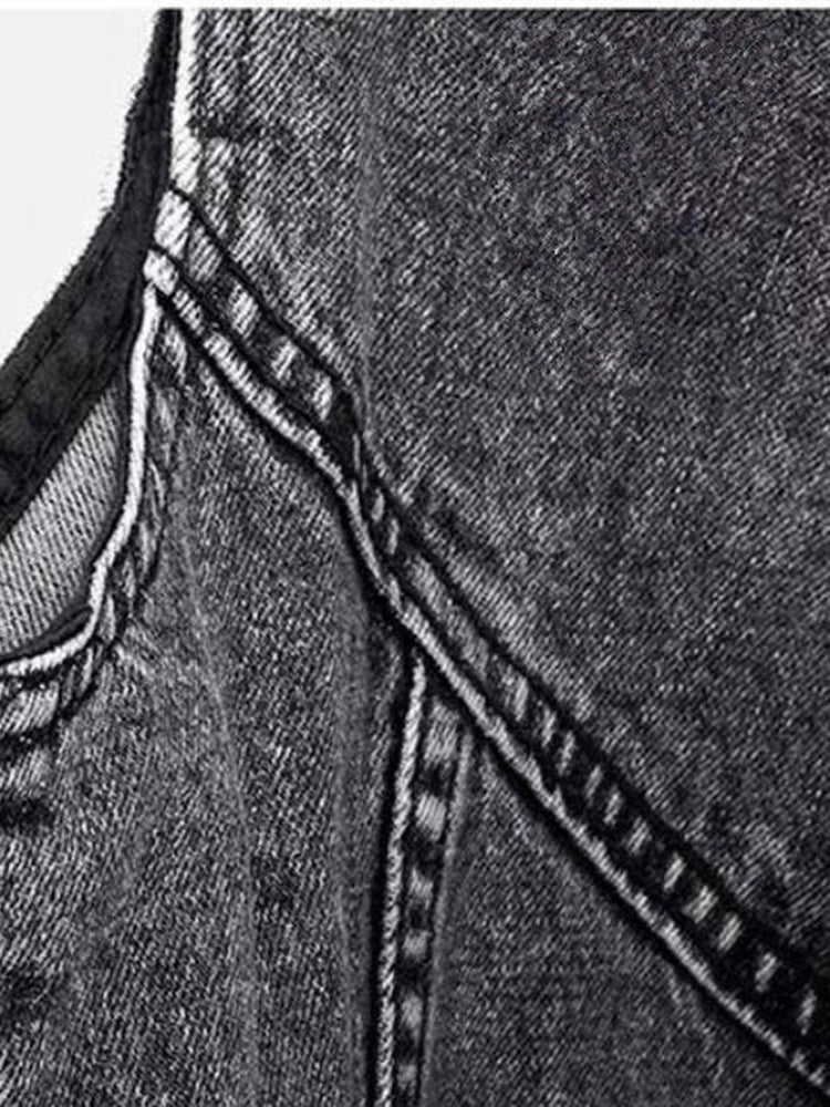 Damen Ärmellos Jeansweste | Reißverschluss