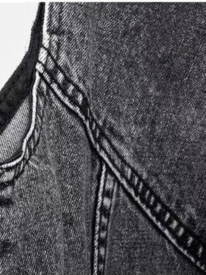 Damen Ärmellos Jeansweste | Reißverschluss