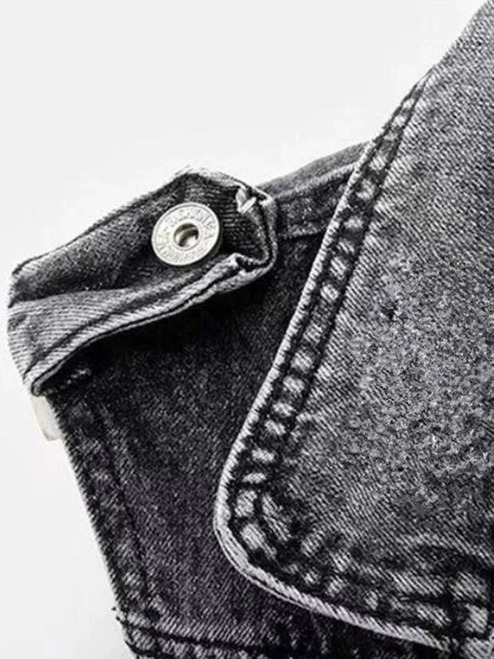 Damen Ärmellos Jeansweste | Reißverschluss