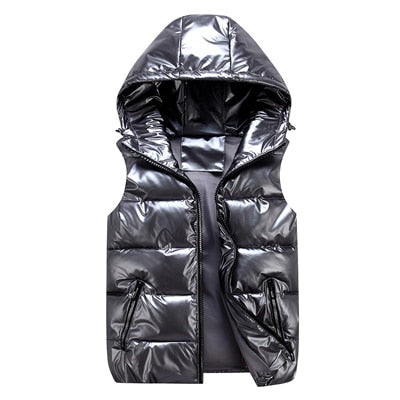 Herren Puffer Ärmellos Weste | Glänzend