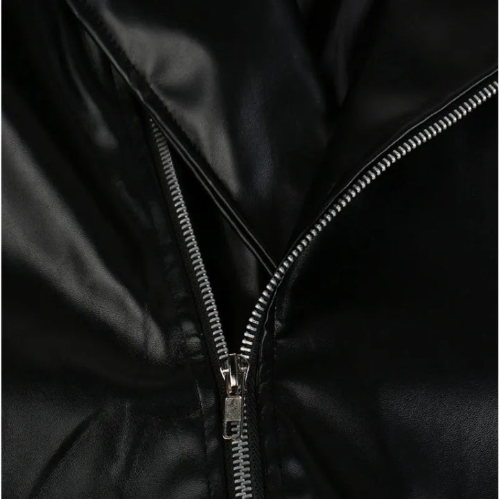 Herren Schlank Passform Bikerjacke mit Reißverschluss | Lässig