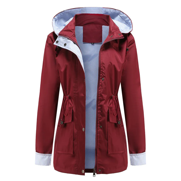 Regenjacke mit Kapuze für Damen | Mit Reißverschluss