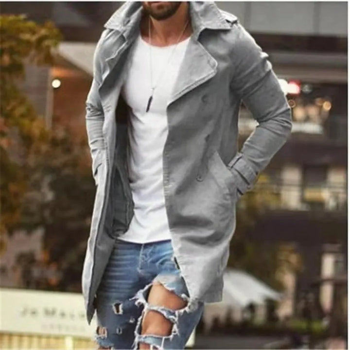 Herren-Trench Coat mit langen Ärmeln | Fronttaschen