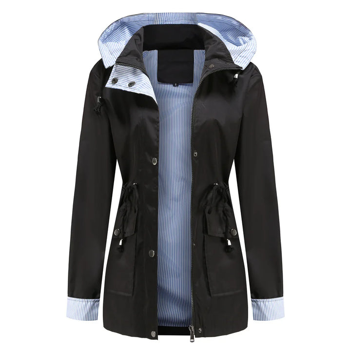 Regenjacke mit Kapuze für Damen | Mit Reißverschluss