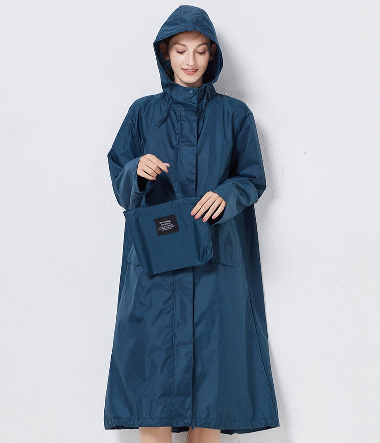 Lange Wasserdichte Regenjacke für Damen | Moderne